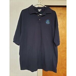Vintage Seattle Mariners Polo Men's XL Navy Blue Short Sleeve 100% Cotton
